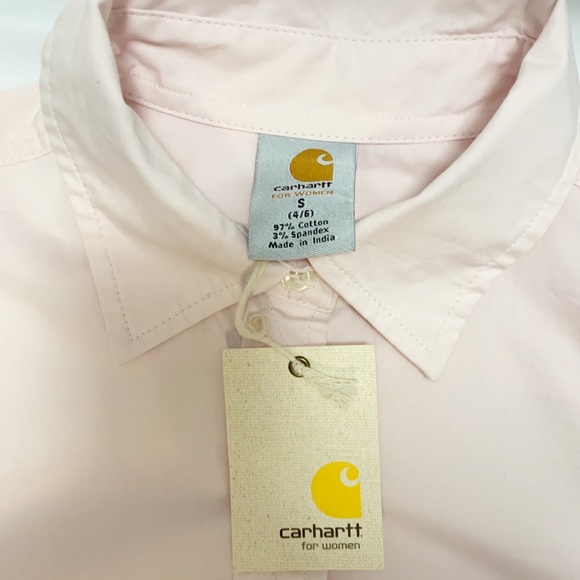 NWT Carhartt Pink Button Down Blouse - small - Picture 4 of 10